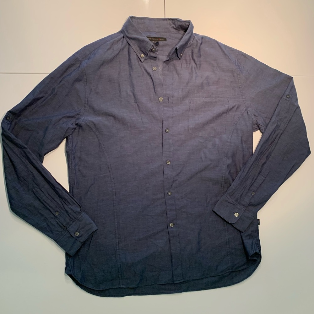 John Varvatos L blue button down